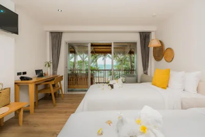 Deluxe tweepersoonskamer met zeezicht of twee eenpersoonsbedden — Princess Paradise Koh Phangan